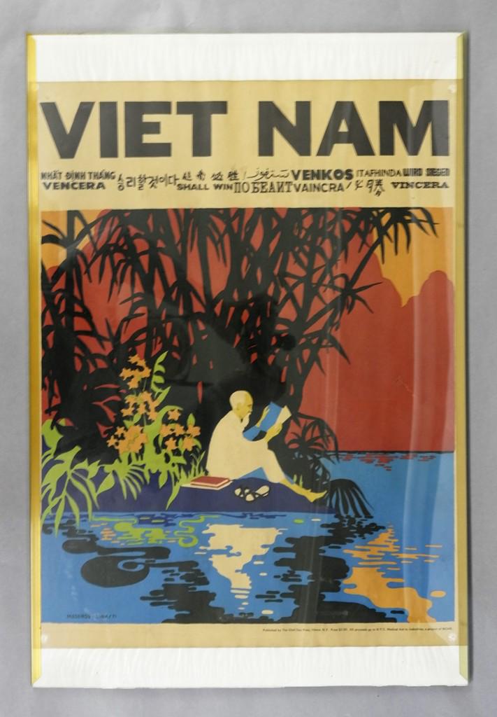 Vintage 1971 Cuban Vietnam Poster: Vintage "Vietnam Shall Win" poster, printed by The Glad Day Press, Ithaca N.Y., signed Medros-Cuba 71, 20" by 26"