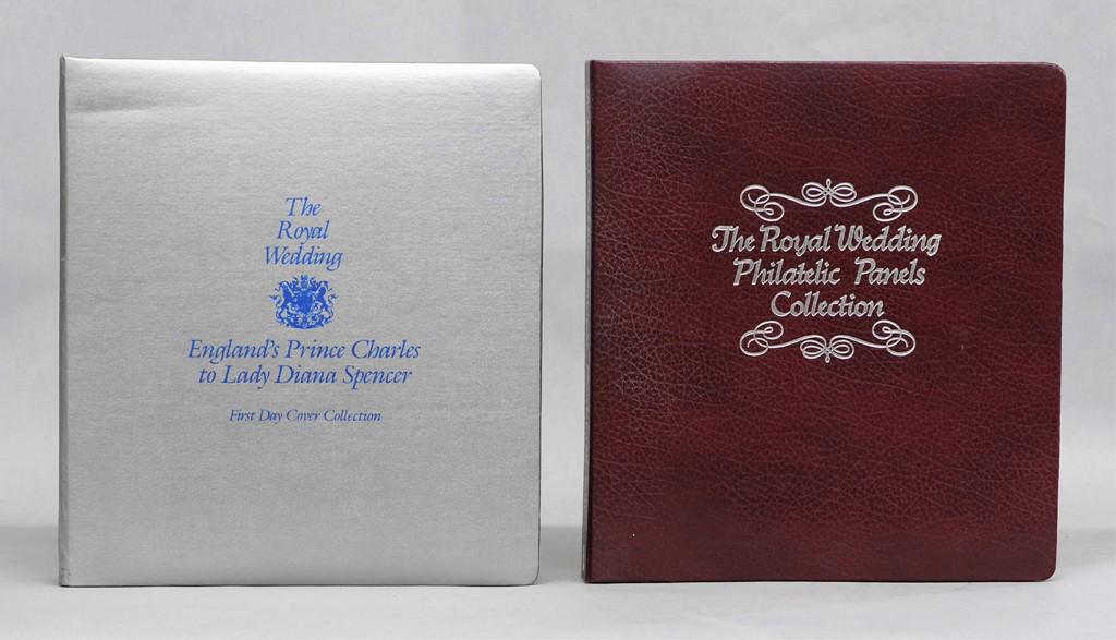 Two Royal Wedding Stamp Collections: The Royal Wedding - England's Prince Charles To Lady Diana Spencer First Day Cover Collection in original binder as issued, The Royal Wedding Philatelic Collection in original binder as issued