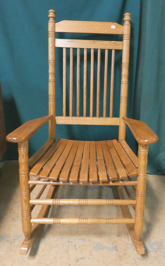 Cracker Barrel Ash Rocking Chair: Cracker Barrel Ash Rocking Chair Contemporary Porch Rocker with Cracker Barrel Decal on back , Very Sturdy and in Very Good Condition, 47"H