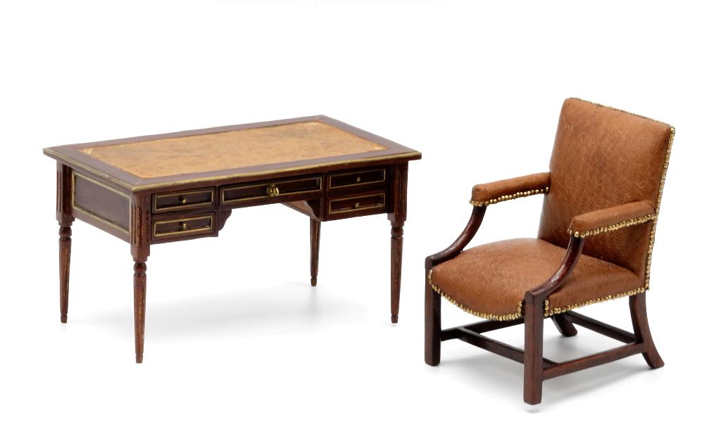 Herbillon French Desk & Walton Chair Dollhouse (1 of 2)