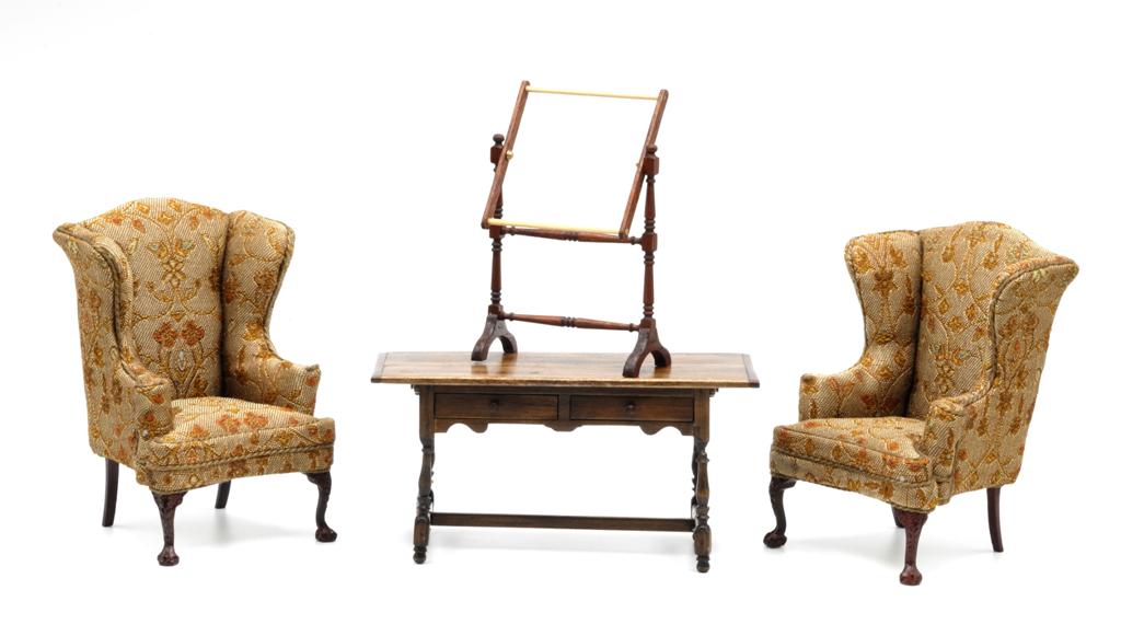 Wallack Colonial Table & Wing Chairs Dollhouse (1 of 1)