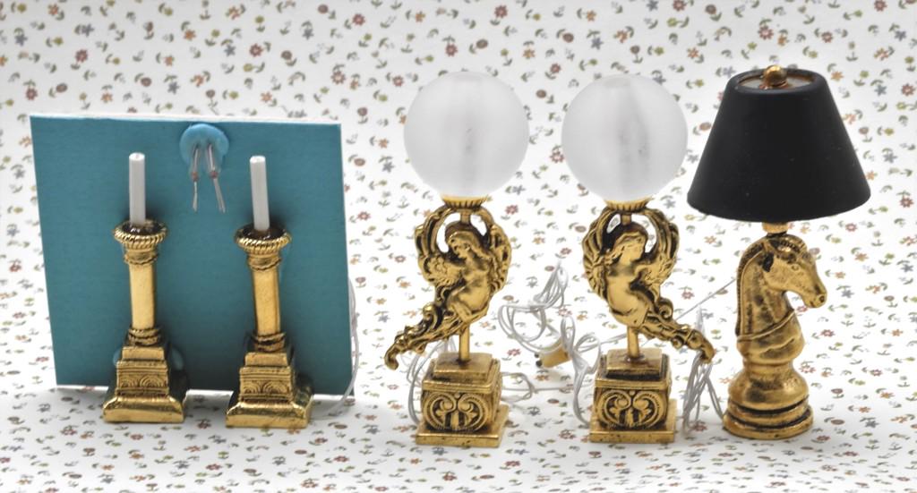 Persico Dollhouse Brass Table Lamp Miniatures (1 of 1)