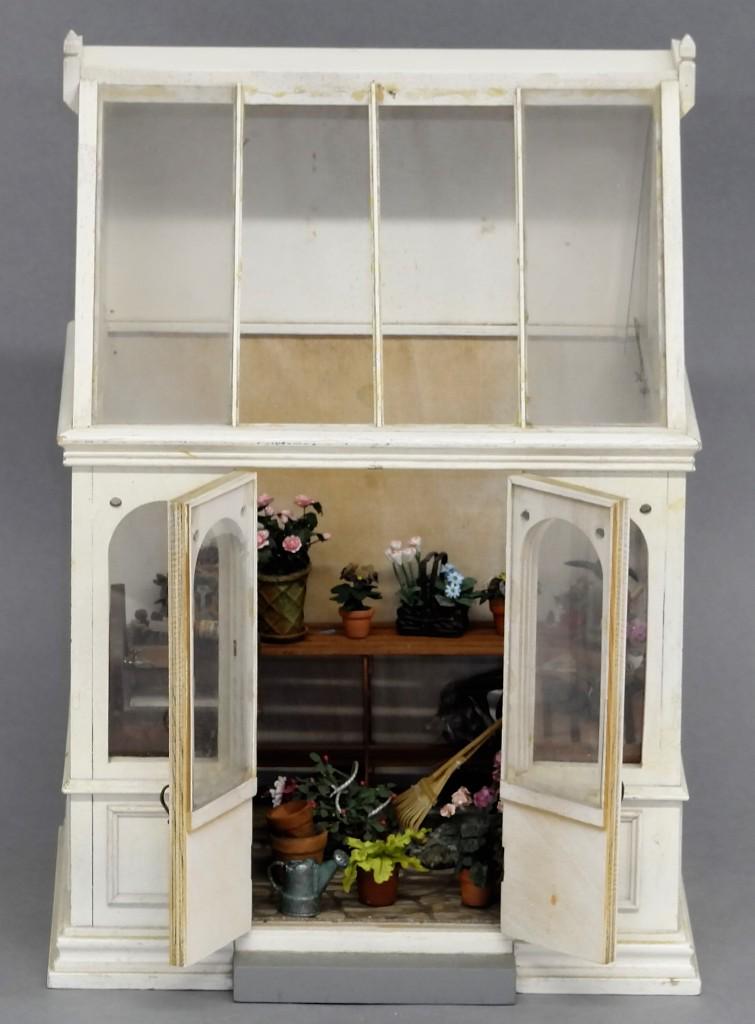 Small Furnished Greenhouse Room Box Dollhouse (1 of 3)