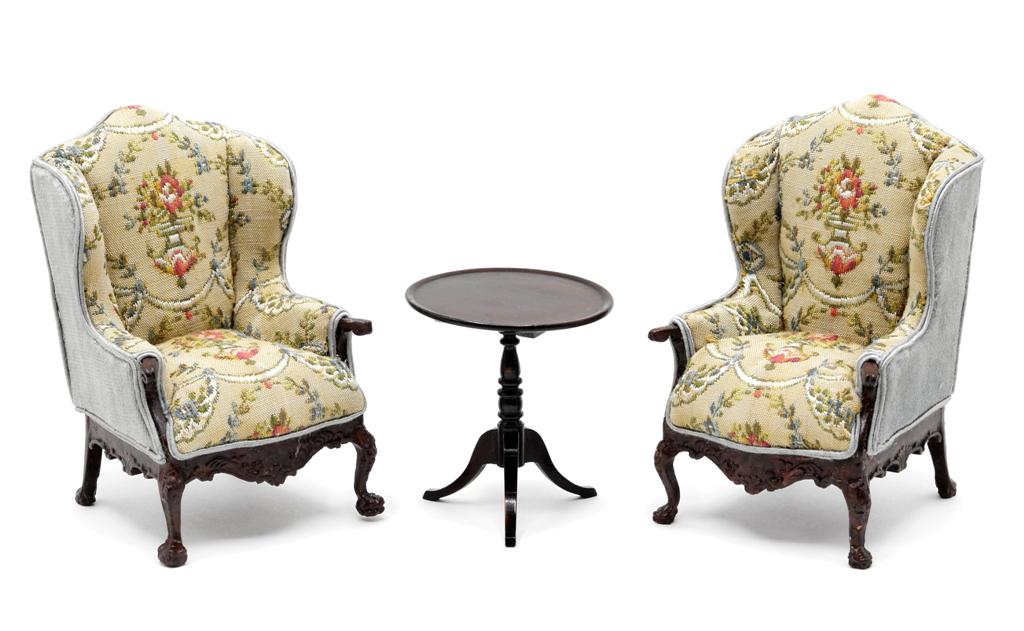 Eric Pearson Candle stand & Chairs Dollhouse Miniatures (1 of 1)