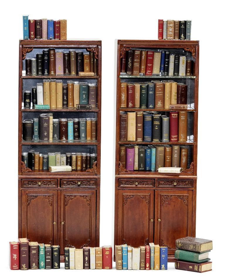 Dollhouse Leather Bound Books & Bookcases Miniatures (1 of 1)