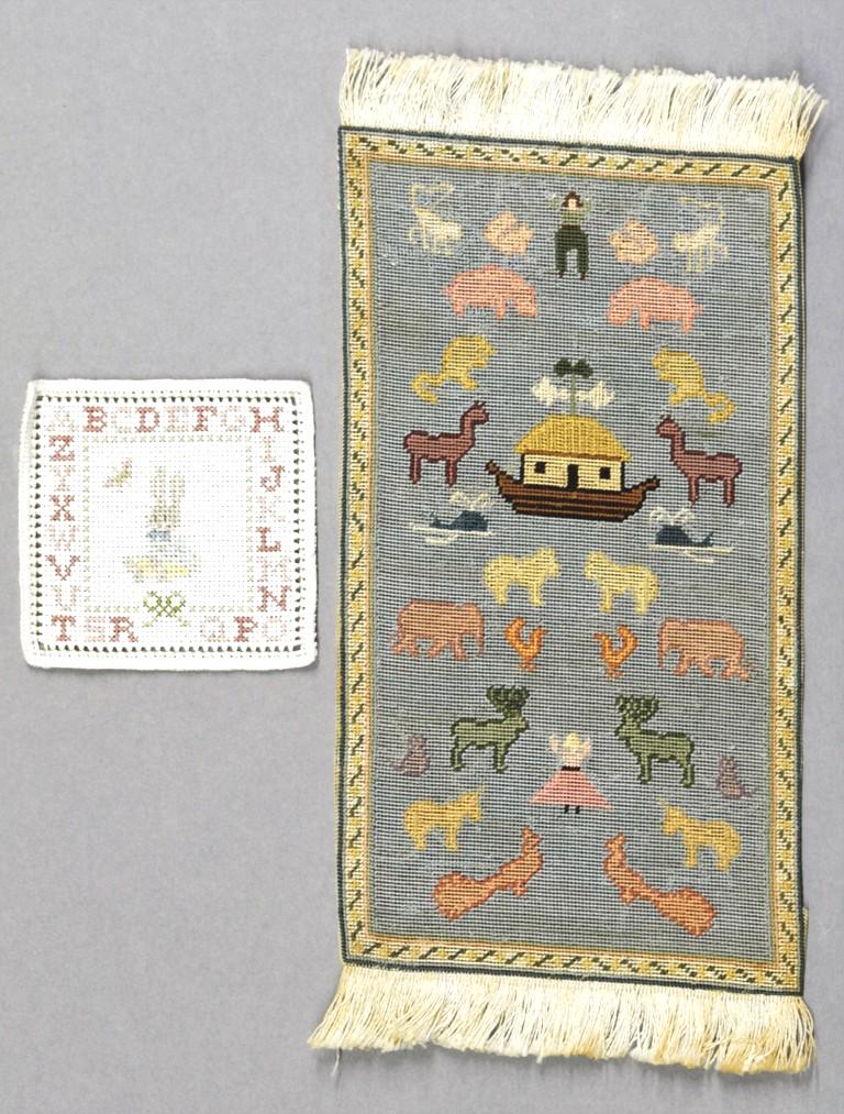 Needlepoint Child's Rug & Sampler Dollhouse Miniatures (1 of 2)