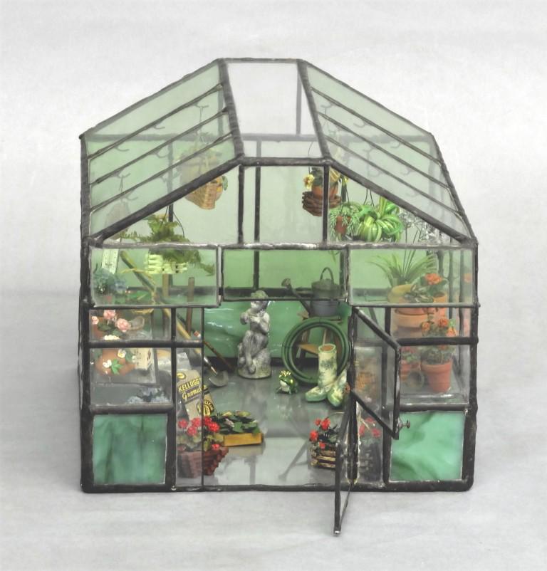 Glass Greenhouse & Accessories Dollhouse Room Box (1 of 4)