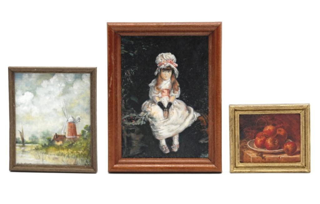 Three Oil Painting Dollhouse Miniatures (1 of 5)