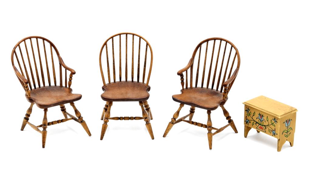 Oldham Studio Windsor Chairs & Chest Dollhouse (1 of 1)