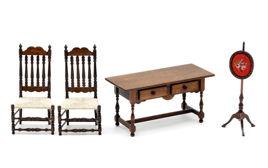 Warren Dick Table & Other Dollhouse Miniatures (1 of 2)