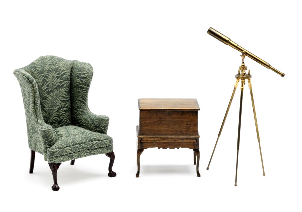 Artisan Cellaret & Telescope Dollhouse Miniatures (1 of 2)