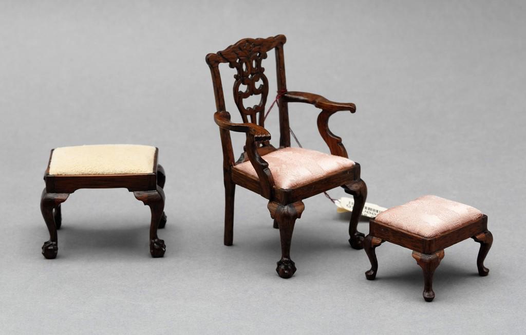 Betty Valentine Armchair & Ottoman Dollhouse Miniatures (1 of 2)