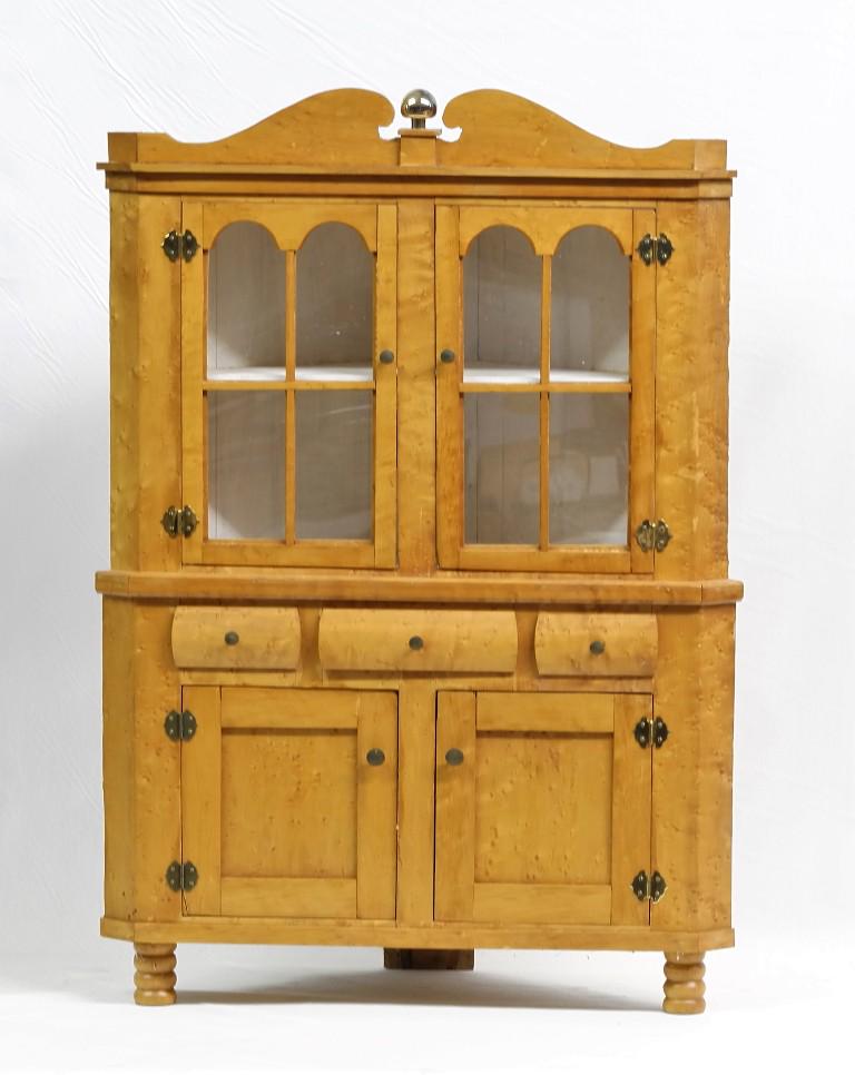 Child's Tiger Maple Corner Cabinet (1 of 1)