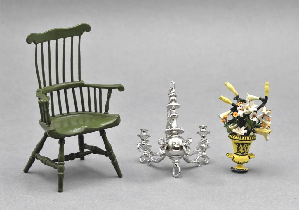 Kupjack Chandelier & Windsor Chair Dollhouse Miniatures (1 of 2)