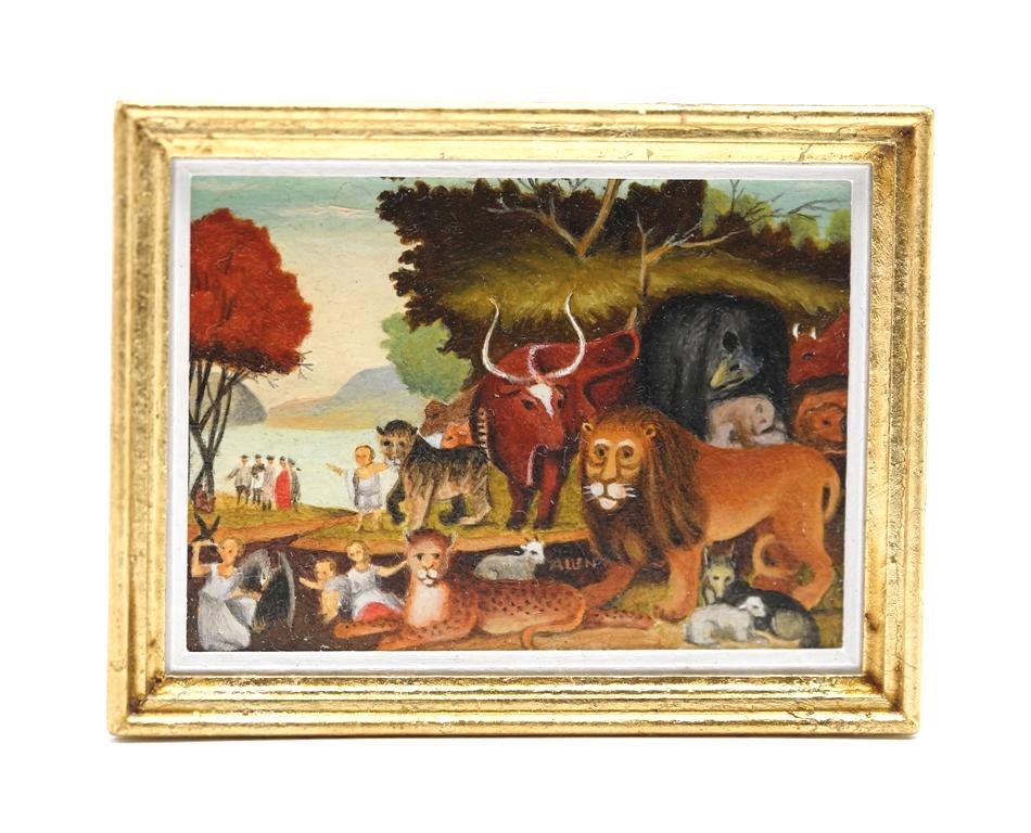E.W. Allen Peaceable Kingdom Miniature Painting (1 of 2)