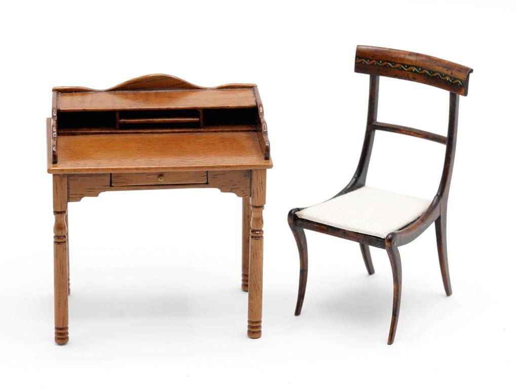 E. Schmidt Writing Desk & Chair Dollhouse Miniatures (1 of 1)