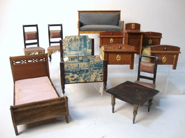 Vintage German Furniture: Vintage beds, sofa, chairs, table, 4 1/4" t