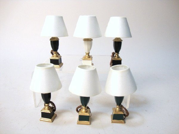 Six Brooke Tucker Table Lamps: A half dozen handsome electrified table lamps with enameled urn bases by Brooke Tucker.