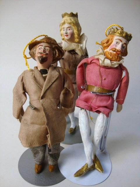 Three Early Character Puppets: Three early character puppets 7 1/4" t