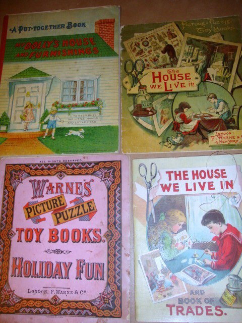 Paper Doll Houses: My Dolly's House and Furnishings, Gabriel & Sons, 1917, The House We Live In F. Warner & Co., Book of Trades, Warner's Picture Puzzle, London