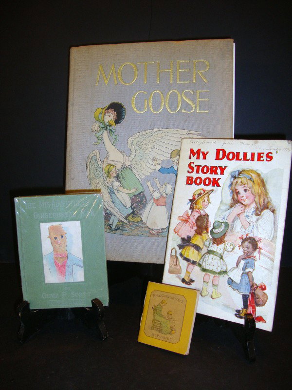 Childrens Books: Mother Goose, Fred Richardson, My Dollies Storybook, Mis-Adventures Gingerbread Man by Scott, Kate Greenaway Alphabet