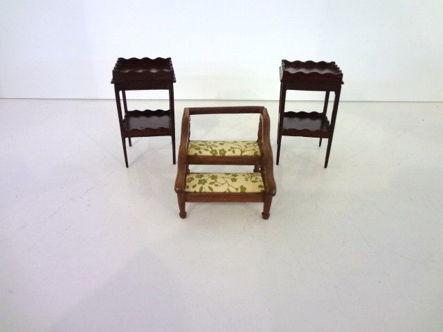 Eric Pearson Tables and Steps: Pair scalloped Eric Pearson tables and steps 2.5"