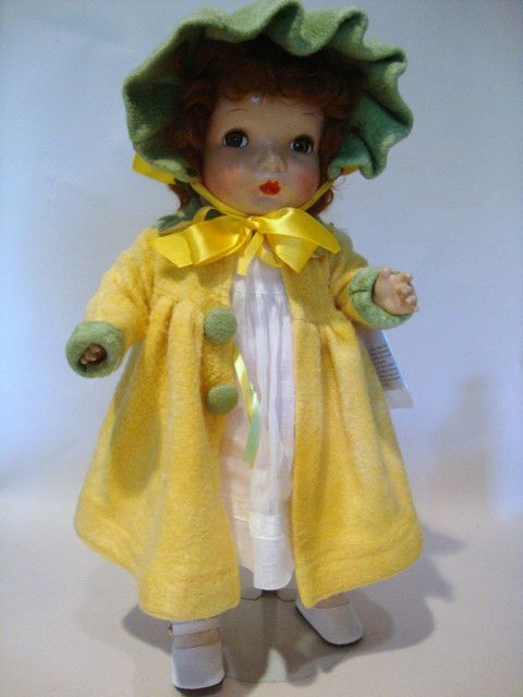 Unmarked Composition Doll: This 19" doll is unmarked but has all original clothing, w/new ribbons, it is the same face used for Ideals Princess Beatrice in 1939, has flirting eyes also