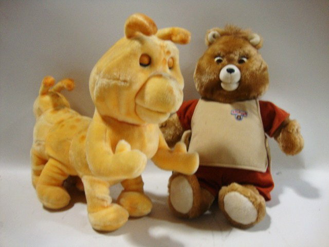 Teddy Ruxpin and Grubby Battery Ops.: World of Wonder Plush animal animated battery ops. 17" x 16"