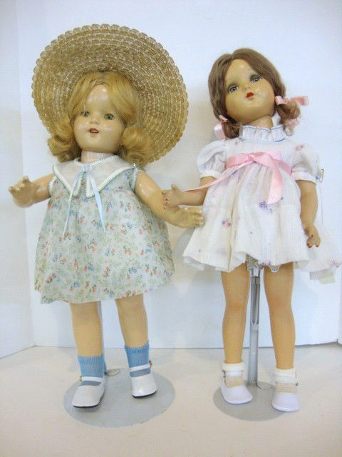 Effanbee Patsy Ann and Arranbee Composition: Effanbee Composition Patsy Ann 18" w/original dress, new shoes, Arranbee all composition 20" redressed