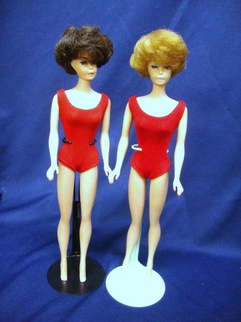 2 Bubblecut Barbies: No Green or necksplits, Blonde has marks on legs