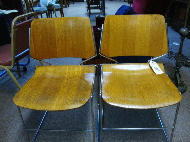 David Rowland Eames Style Chairs: David Rowland 40/4 Stacking Chairs 31 1/2" (t) x 19 1/2" (w) x 21" (d)