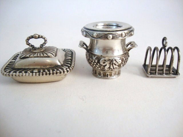 Meyers Vegetable Dish, Toast Rack, Wine Cooler: Three pieces Meyers: toast rack London, George III wine cooler, covered vegetable dish, 1" tallest signed "M" Sterling hand made