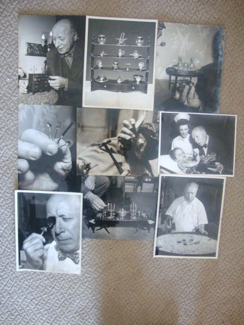 Nine Press Photos of William B. Meyers: Nine press release photos of William B.Meyers with his finished products and photos of the process 8" x 10"