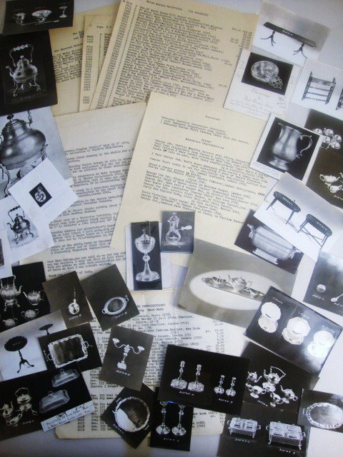 Personal Inventory List William B. Meyers: This lot includes all the archival material used for this catalog, all the styles, names, periods of his work. Invaluable original paperwork that gives insight into his genius.