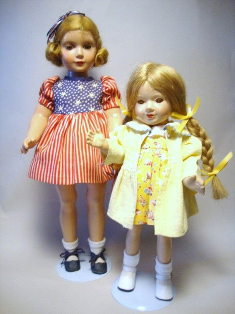 Horsman Fanny Brice & Effanbee Anne Shirley: #1 Horsman 19" Fanny Brice crack on arm #2 15" Anne Shirley Anne of Green Gables Face has cracks at eyes and crackled eyes newer shoes