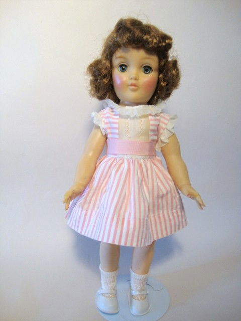 Ideal Harriet Hubbert Ayers: Ideal Harriet Hubbert Ayers P-91 Pink stripped dress nice face