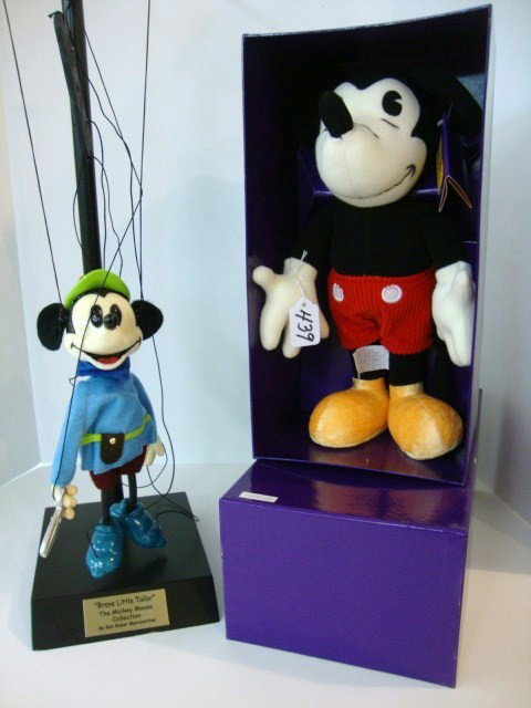 Bob Baker Mickey Marionette: Bob Baker Mickey Marionette , Steamboat Willie # 249, in original box with Mickey 75 years of Love and Laughter in ob. 31 x 9 1/2" largest box