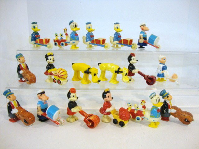 Walt Disney Ramp Walkers: Seventeen Plastic Disney Ramp Walkers , Mickey, Minnie, Pluto, Jiminy Cricket, Donald Duck, Popeye,
