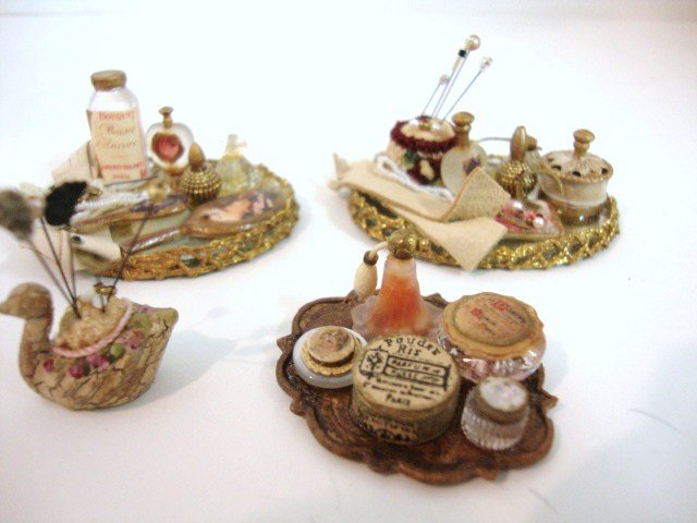 Lady's Dressing Table: An assortment of beautifully crafted accessories for a lady's dressing table, by Susan Harmon and other artisans.