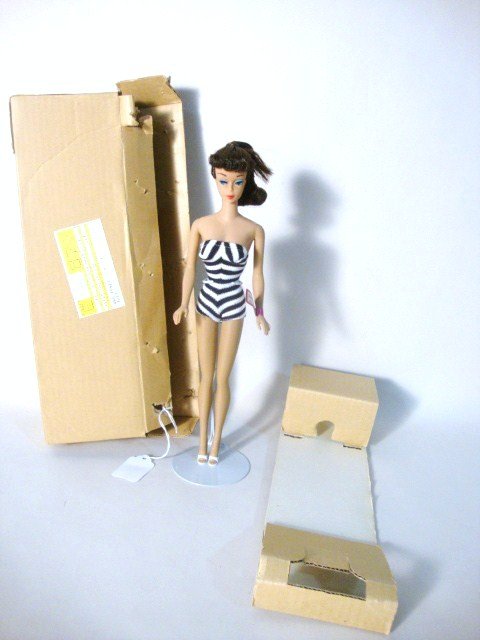Montgomery Wards Reissue Ponytail Barbie: Has original Brown Shipper, Wrist Tag and Insert. Montgomery Wards Reissue #3210