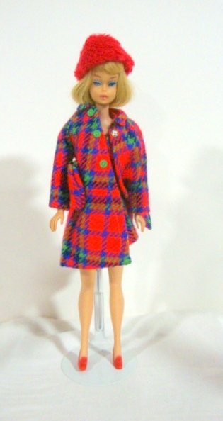 Blonde Long Hair American Girl Barbie: Ash Blonde American Girl, Gorgeous Face. Wearing Sears Exclusive MAD for Plaid