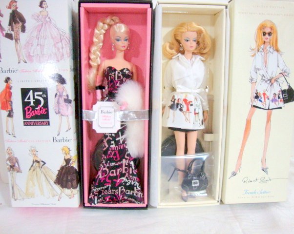 2 Silkstone Barbies: 45th Anniversary Barbie Silkstone and Trench Setter Silkstone Doll NRFB