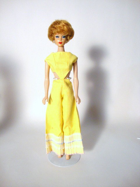 Blonde Bubble Cut Barbie: Strawberry Blonde Bubble Cut (restored) wearing reproduction Caribbean Cruise