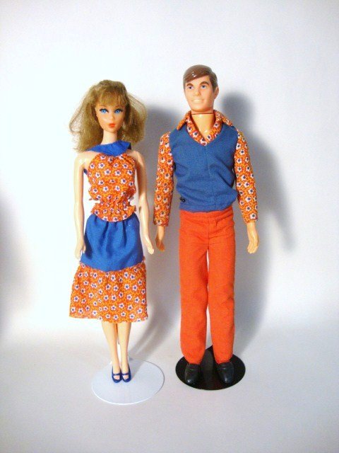 Mod Barbie and Ken: Mod Barbie and Ken dolls wearing Matching Best Buy Outfits #2224