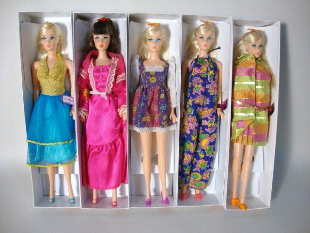 5 Reproduction TNT Barbies: 5 Reproduction Barbies wearing various Best Buys and All that Jazz Reproduction