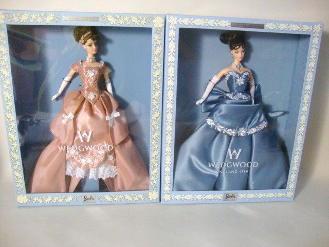 2 Wedgwood Barbies: Blue and Rose Wedgewood babies NRFB