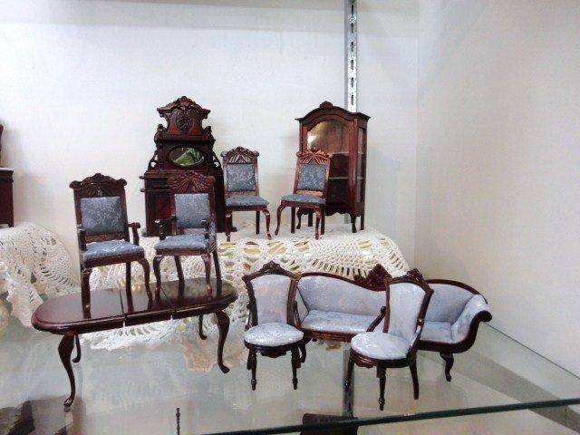 Concord Living/Dining Room Grouping: Oval Table with Four chairs, Buffet, China Cabinet, Sofa, with two chairs. 10 pices 7" tallest