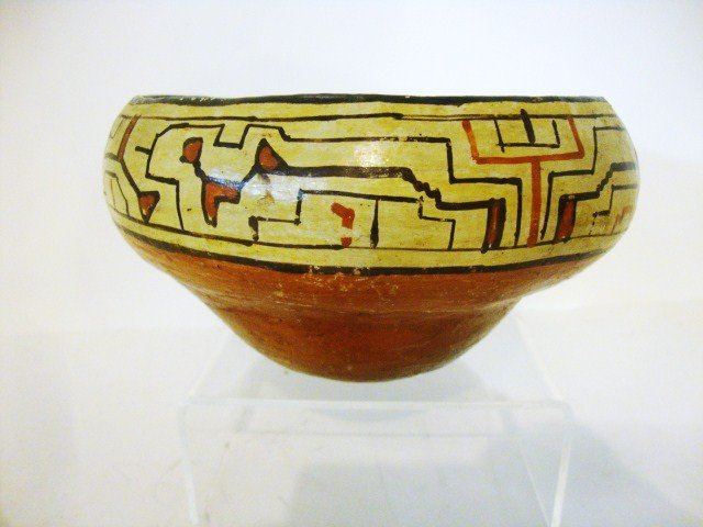 Native American Bowl: Native American Bowl with Multi colored desing non top, 5 x 6"