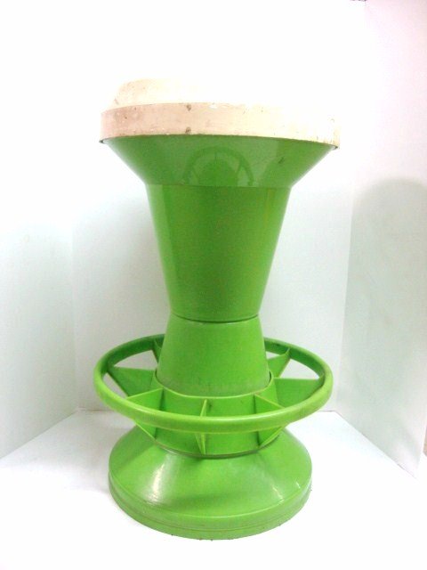 Modular Garden Stool: From Pop Plastic Panton era of 1960's – 1970's, no markings, 26 ½ in. (t) x 16 in. (w), pat. Pend.
