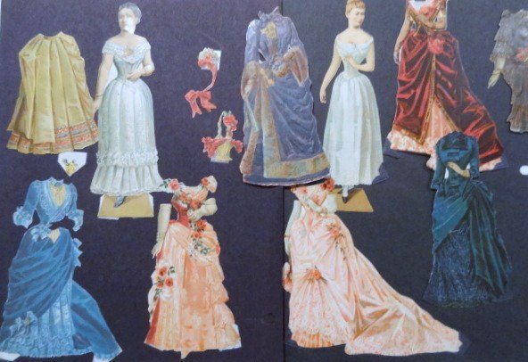 German Royalty Paper Dolls: Lot of German embossed cut paper dolls of royalty: including Kaiser Frederick III, Kasseri Victoria, Kaiser Wilhelm ( 3 sets), also Kaiserian Augusta Victoria and two of their children, plus one other